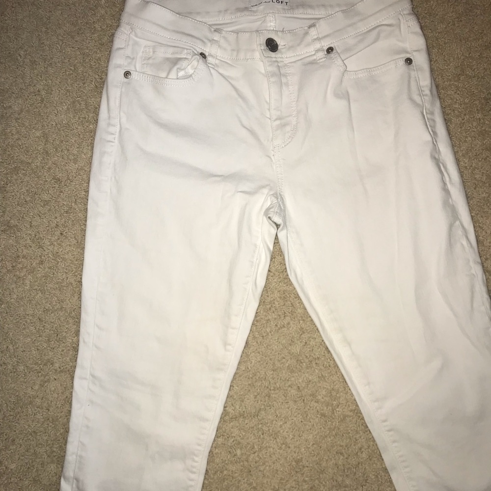 Ann Taylor Loft White Modern Skinny Jeans